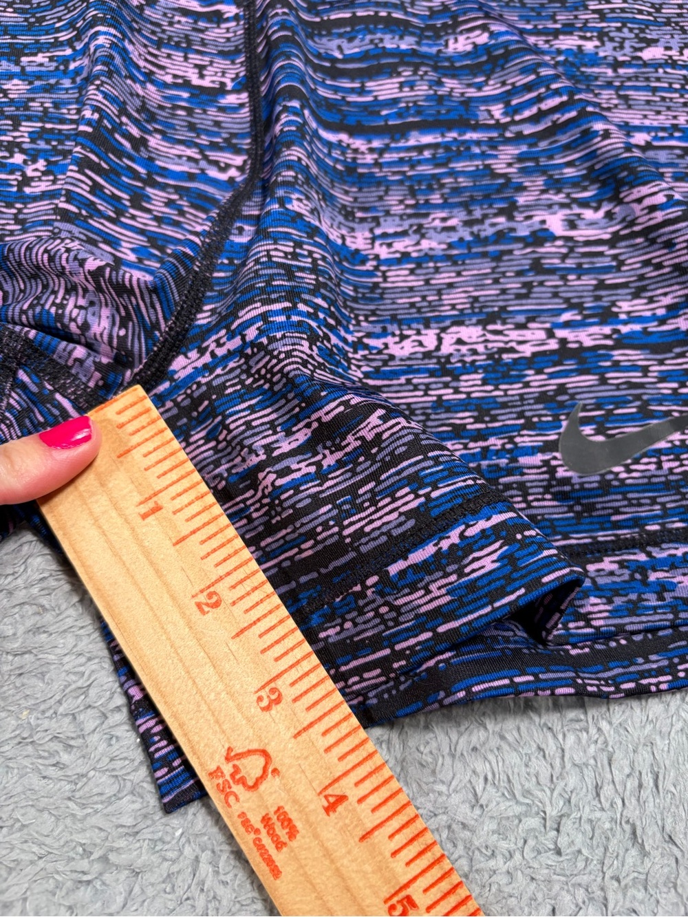 Nike Pro Women's Multicolor (Purple & Blue) Bike Shorts - Picture 7 of 8